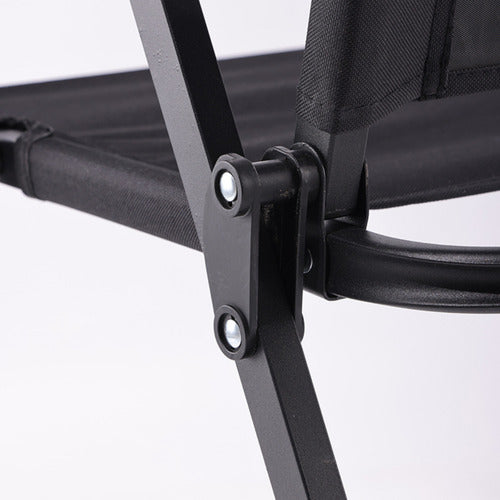 Silla Jardín Playera Plegable Con Apoyabrazos Reforzada Negro Liso