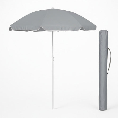 Sombrilla Playa Jardín Premium Con Filtro Uv Exterior Gris Lisa