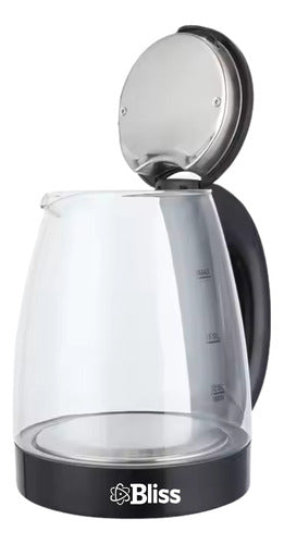 Jarra Electrica De Vidrio 2l Color Negro Negro