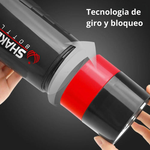 Botella De Agua Pro Gimnasio Con Mezcladora Para Proteína