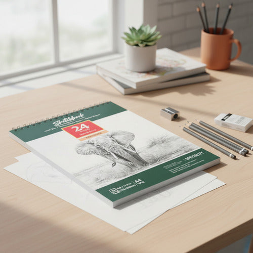 Block Hojas De Dibujo A4 160 Gramaje X24 Papel Blanco Blanco Lisa