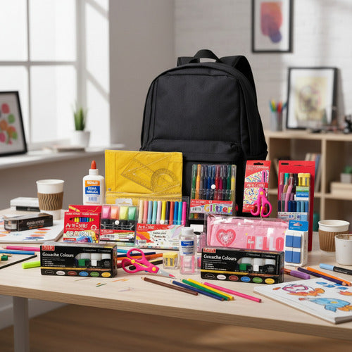 Set Escolar Completo Con Mochila Útiles Escolares Niña