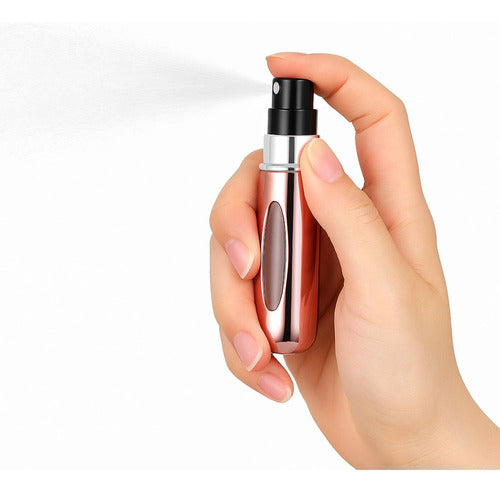 Pack Atomizador De Perfume Recargable Portátil Mini 5ml X2 Negro Y Rosa