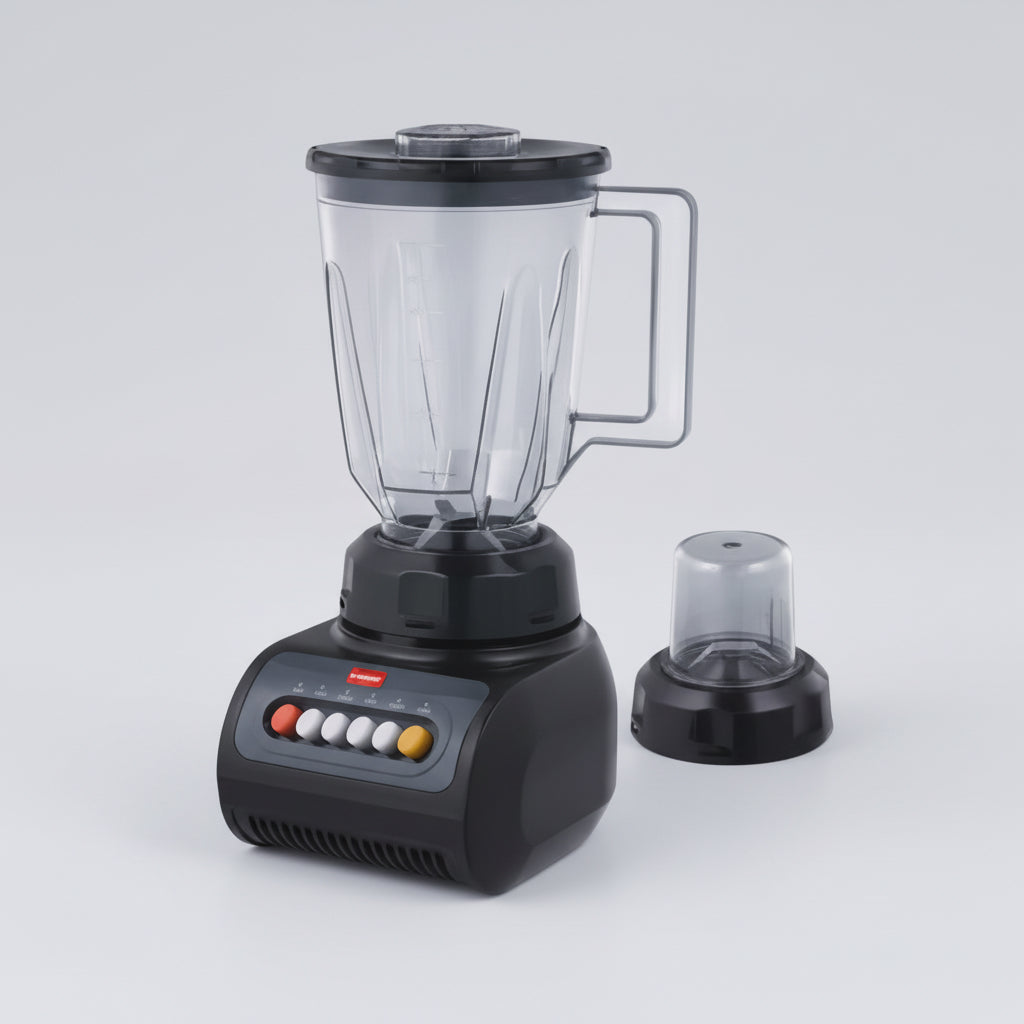 Licuadora Procesadora 2 En 1 Cuchillas Acero Inoxidable 1.5l Negro