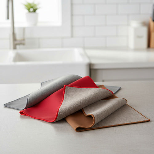 Microfibra Paño Auto Alta Absorción Profesional X3 Kit Multicolor