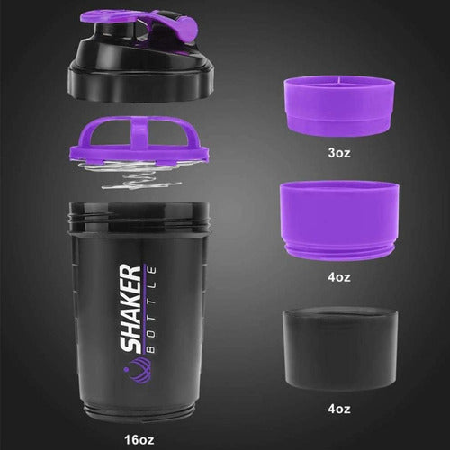 Botella De Agua Pro Gimnasio Con Mezcladora Para Proteína