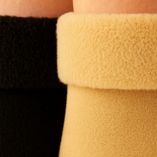 Pack X6 Medias Térmicas Abrigo Gruesa Corderito Negro Y Piel Liso Unico