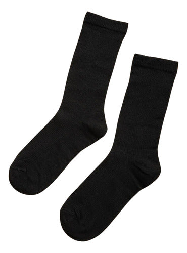 Pack Medias Negras Unisex 100% Algodón Premium X6 Pares Negro Liso 35-40