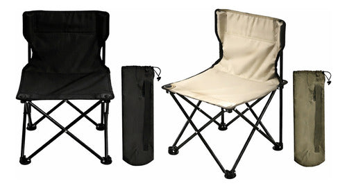Silla De Camping Playa Verano Resistente Lona Negro