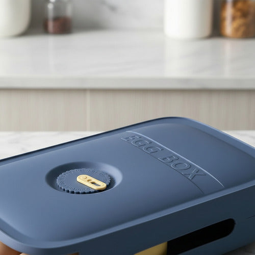 Huevera Caja Organizadora Huevos Aiplable 18 Unidades Azul Marino