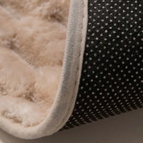 Alfombra De Baño Antideslizante Y Super Absorbente Marrón Claro Geométrico