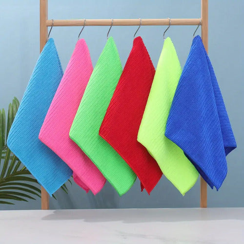 Set X 6 De Microfibra Franela Paño Secado Hogar Cocina Auto