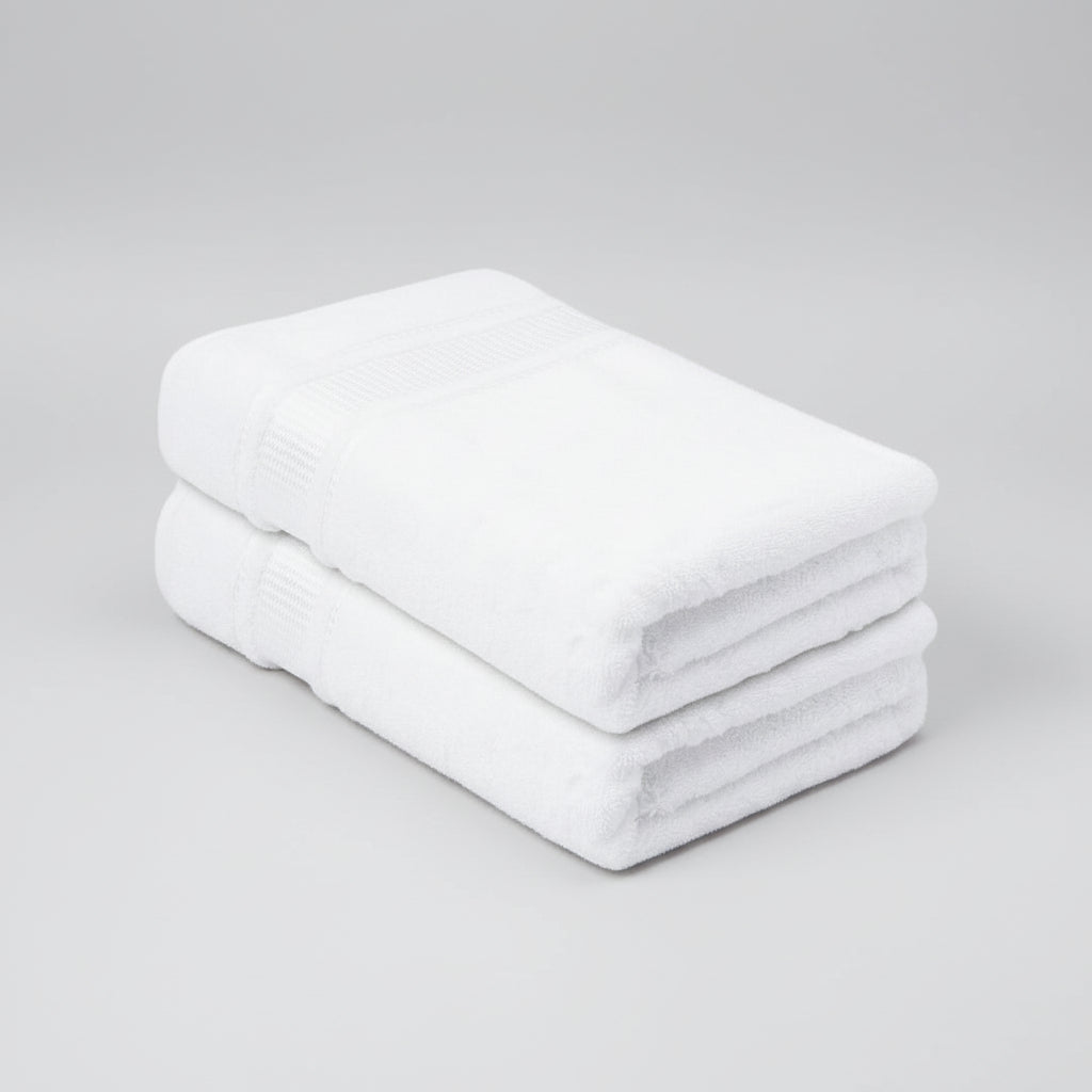 Juego De Toalla Blancas 100% Algodón Muy Suaves Alta Calidad Blanco Lisa