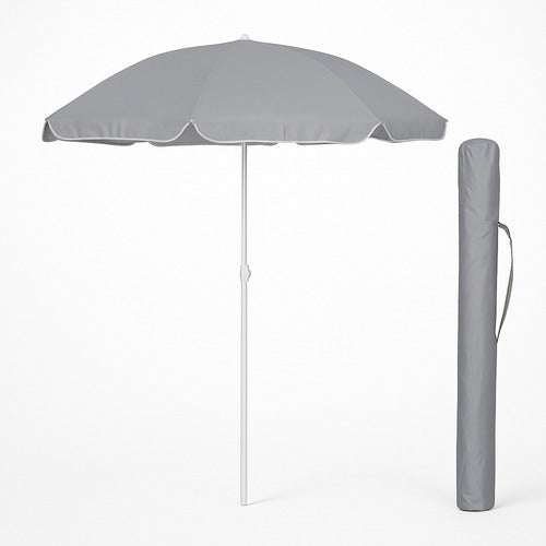 Sombrilla Playa Jardín Premium Con Filtro Uv Exterior Gris Lisa