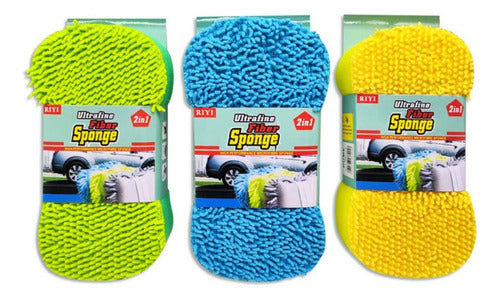 Esponja Auto 2 En 1 Lavado, Pulido Y Brillo Sin Rayar X2