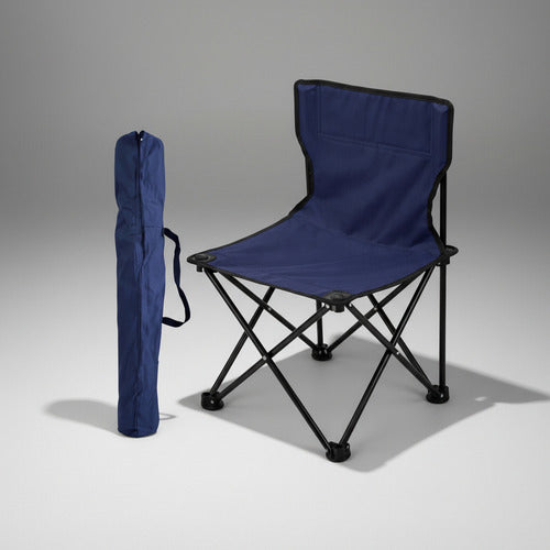 Silla De Camping Playa Verano Resistente Lona Azul