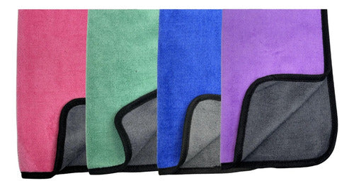 Kit Paño Toalla Microfibra Alta Absorción Secado Rapido X3 Azul