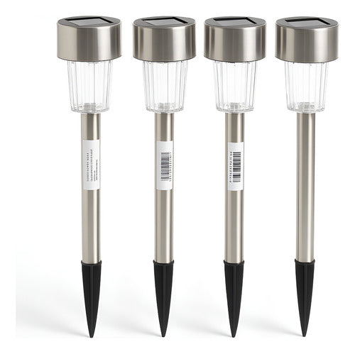 Luz Exterior Solar Estaca Luminaria De Jardín Pincho X4