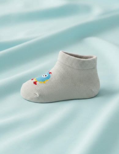 Medias Bebe Bambu Sin Costura Pack X4 Mixto Estampado 8-12