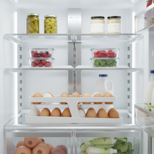 Huevera Organizador Dispensador De Huevos Para 14 Unidades Blanco