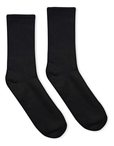 Pack Medias Negras Unisex 100% Algodón Premium X6 Pares Negro Liso 35-40