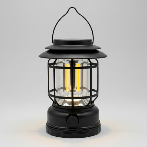Farol Solar Recargable Camping Jardin Led Negro