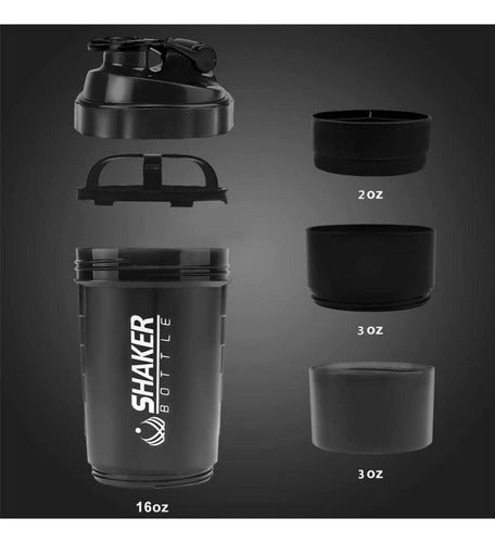 Botella De Agua Pro Gimnasio Con Mezcladora Para Proteína