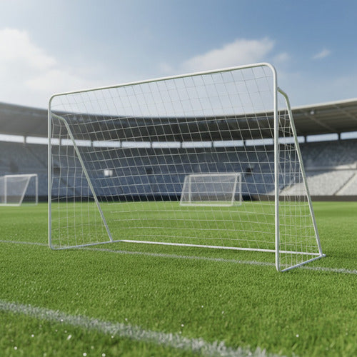 Arco De Futbol Con Red Premium Calidad Blanco