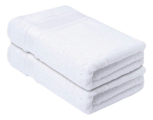 Juego De Toalla Blancas 100% Algodón Muy Suaves Alta Calidad Blanco Lisa