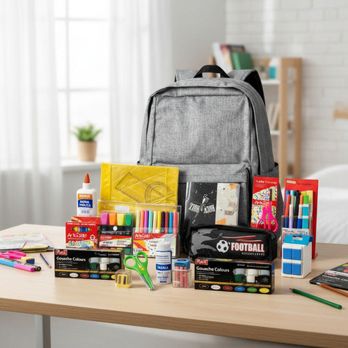 Set Escolar Completo Con Mochila Útiles Escolares Cuadernola