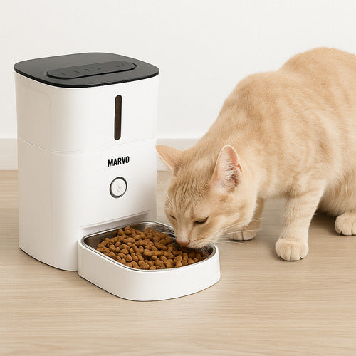 Dispensador Alimentos Mascota Perro Gato Inteligente 3l Blanco