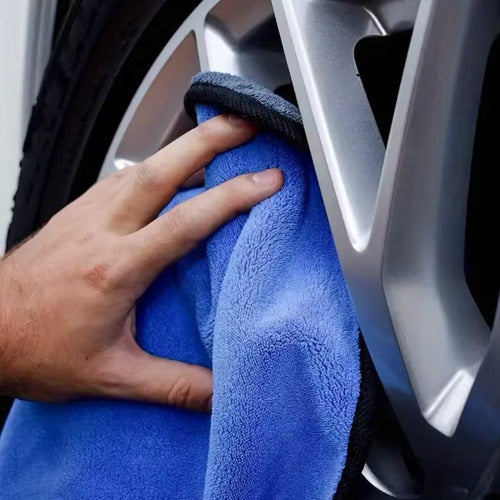 Kit Paño Toalla Microfibra Alta Absorción Secado Rapido X3 Azul