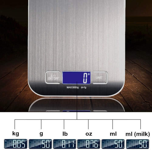 Balanza Cocina Digital Precisión Repostería 1g A 10kg Plateado 10 Kg