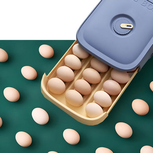 Huevera Caja Organizadora Huevos Aiplable 18 Unidades Azul Marino