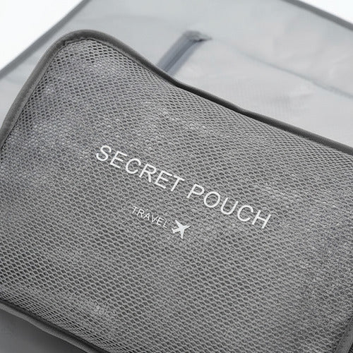 Set Organizador Valija Viaje Almacenamiento Equipaje Premium Gris