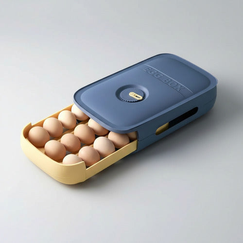 Huevera Caja Organizadora Huevos Aiplable 18 Unidades Azul Marino