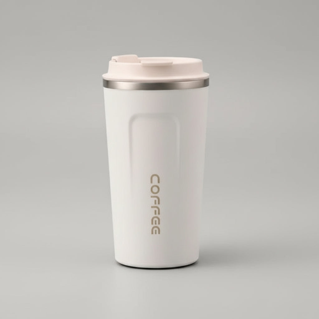 Vaso Térmico Para Café 510ml Portátil  Antiderrames Blanco
