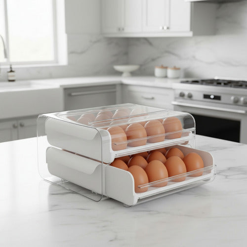 Huevera Organizadora 32 Unidades Apilables Blanco