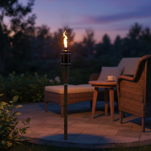 Antorcha De Bambú Anti Insectos Repele Insectos Pack X3 Marrón Claro