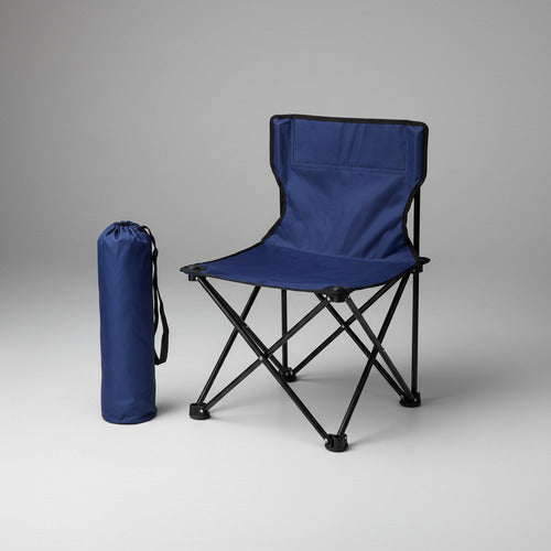 Silla De Camping Playa Verano Resistente Lona Azul