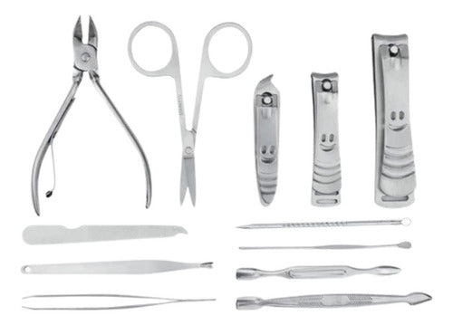 Kit Manicura Pedicura Profesional Acero Inoxidable C/estuche