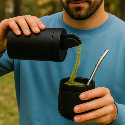 Set Yerberas Acero Inoxidable Con Pico Vertedor Para Mate X2