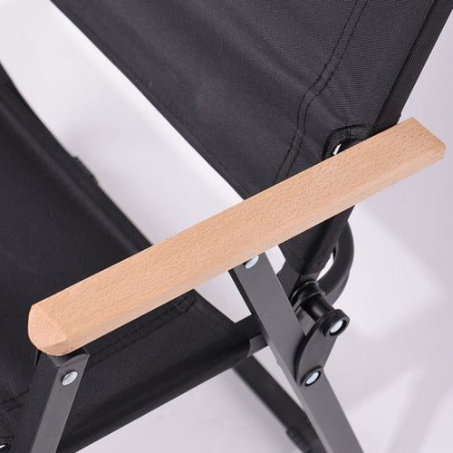 Silla Jardín Playera Plegable Con Apoyabrazos Reforzada Negro Liso