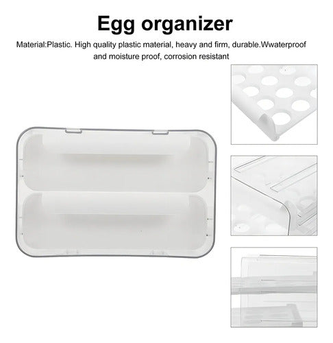 Huevera Organizadora 32 Unidades Apilables Blanco