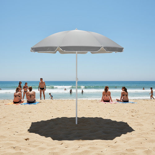 Sombrilla Playa Jardín Premium Con Filtro Uv Exterior Gris Lisa
