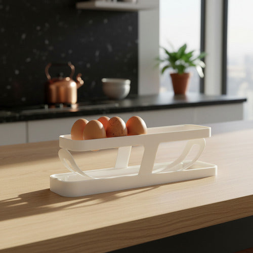 Huevera Organizador Dispensador De Huevos Para 14 Unidades Blanco