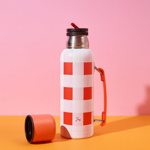 Termo Fw Acero Inoxidable Térmico 1l Colorblock Aesthetic Blanco