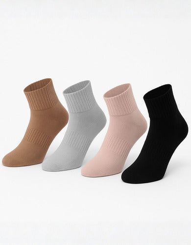 Medias Sin Costura Algodón Suaves Y Cómodas Pack X6 Varios Lisa Único
