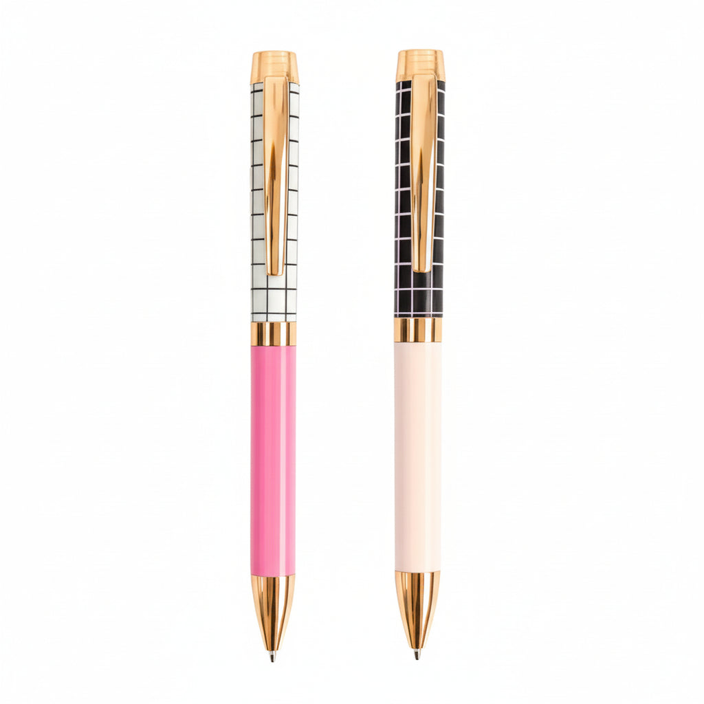 Set Bolígrafo Lapicera + Estuche Fw Classic Tinta Azul X2 Dorado Azul