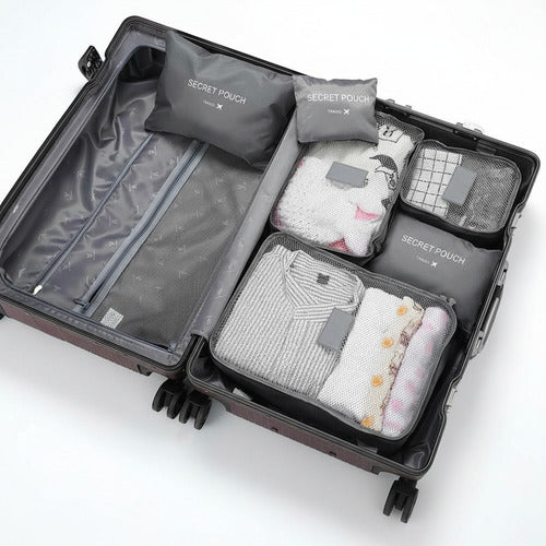 Set Organizador Valija Viaje Almacenamiento Equipaje Premium Gris